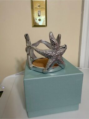 Mariposa Silver Starfish Wine Cozy- Coastal Serveware Accent